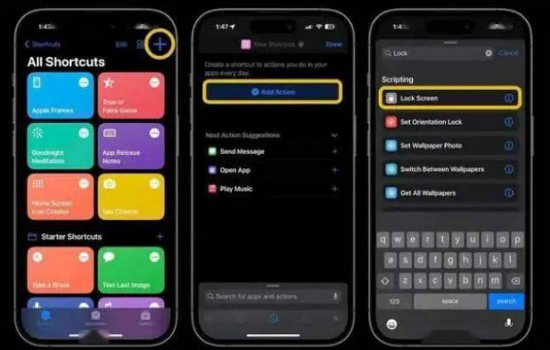 富宁苹果14锁屏维修店分享iPhone14升级iOS16.4后如何创建锁屏快捷方式 